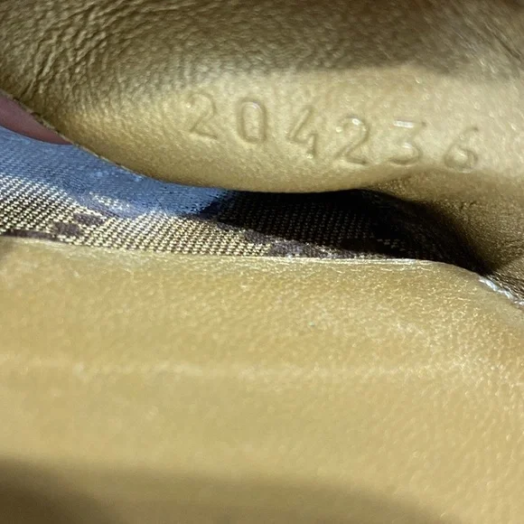 GUCCI Crystal Horsebit GG Heeled Monogram Gold Stiletto Mules size 8 & dust bag - Picture 7 of 17